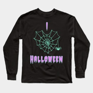 I Heart Halloween Spider Web pastel goth Long Sleeve T-Shirt